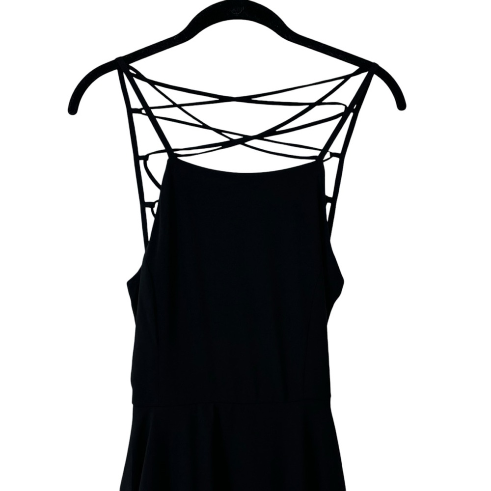 Lulu’s Maxi Gown Prom Homecoming Dress Black Strappy A-line Halter Size M - Picture 3 of 14